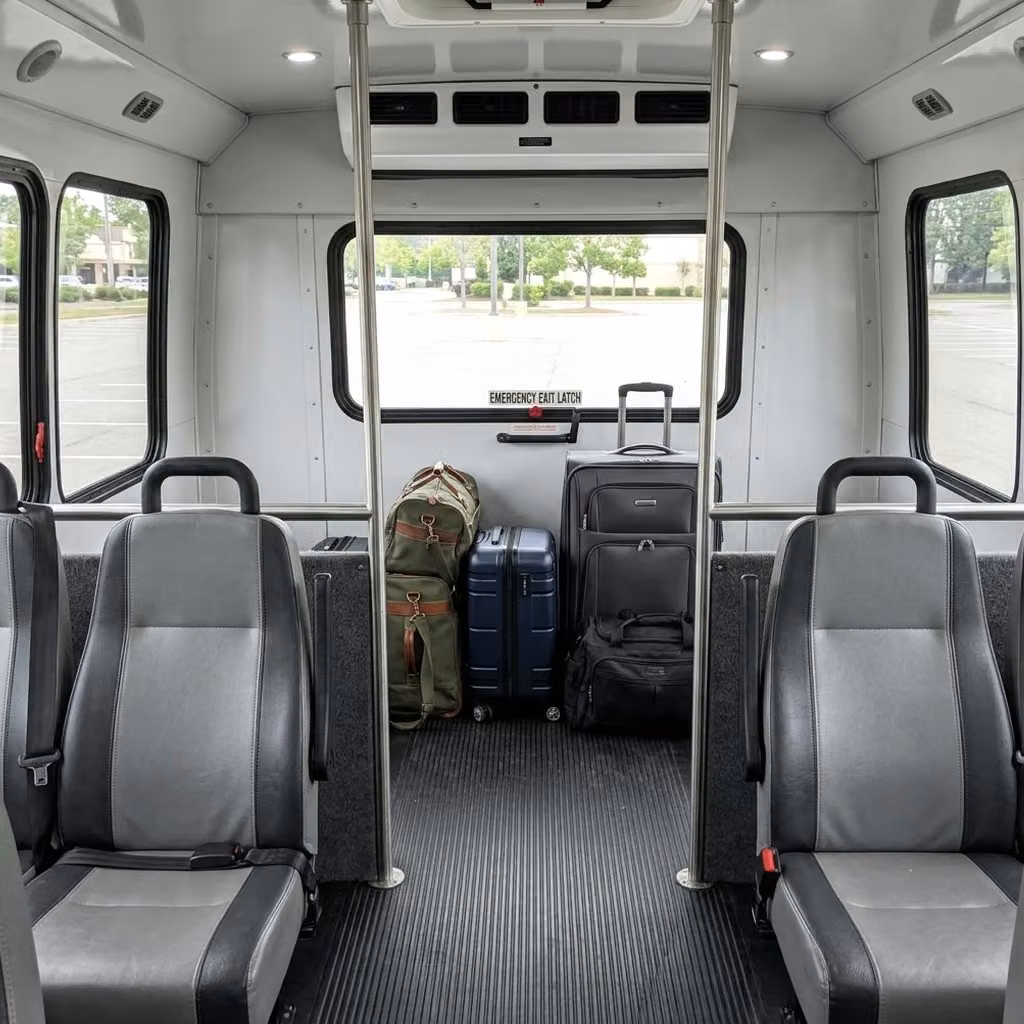beloit 28 passenger minibus luggage area