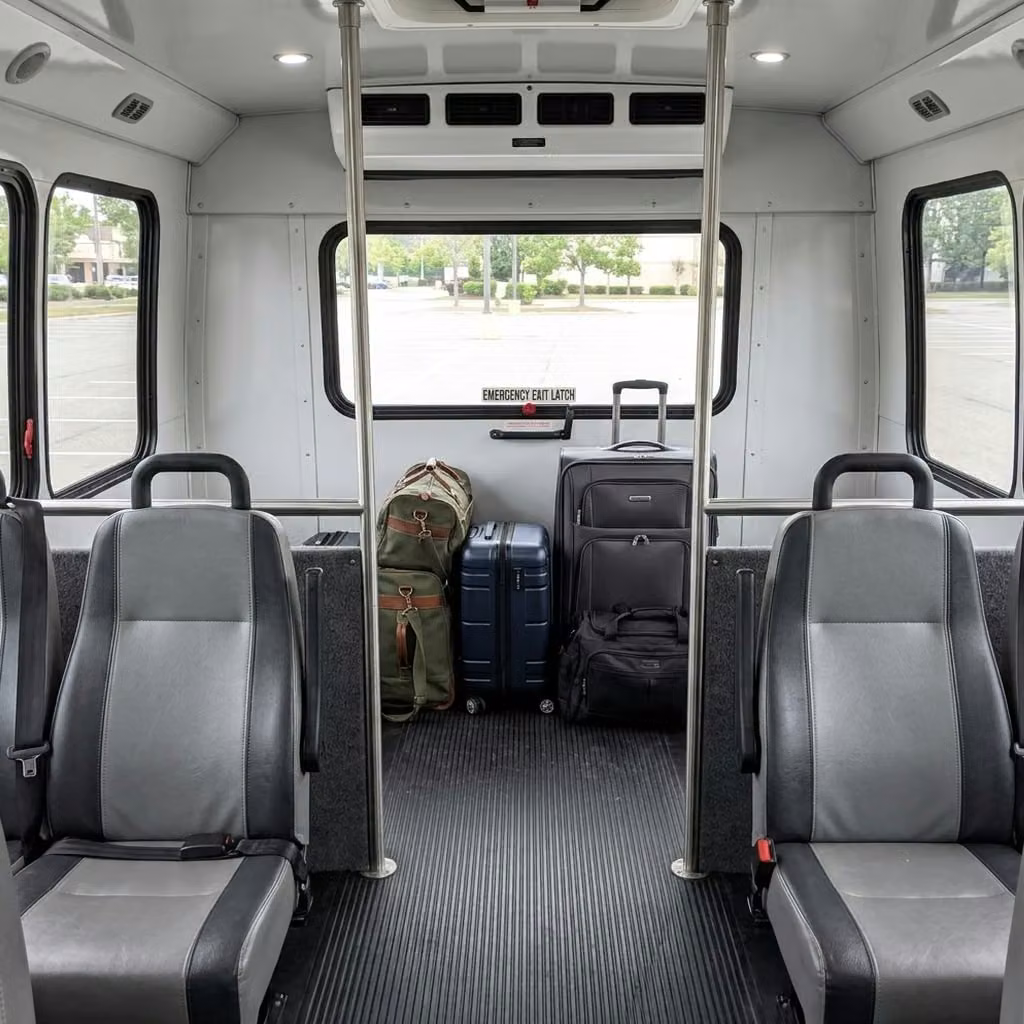 beloit 35 passenger minibus luggage area