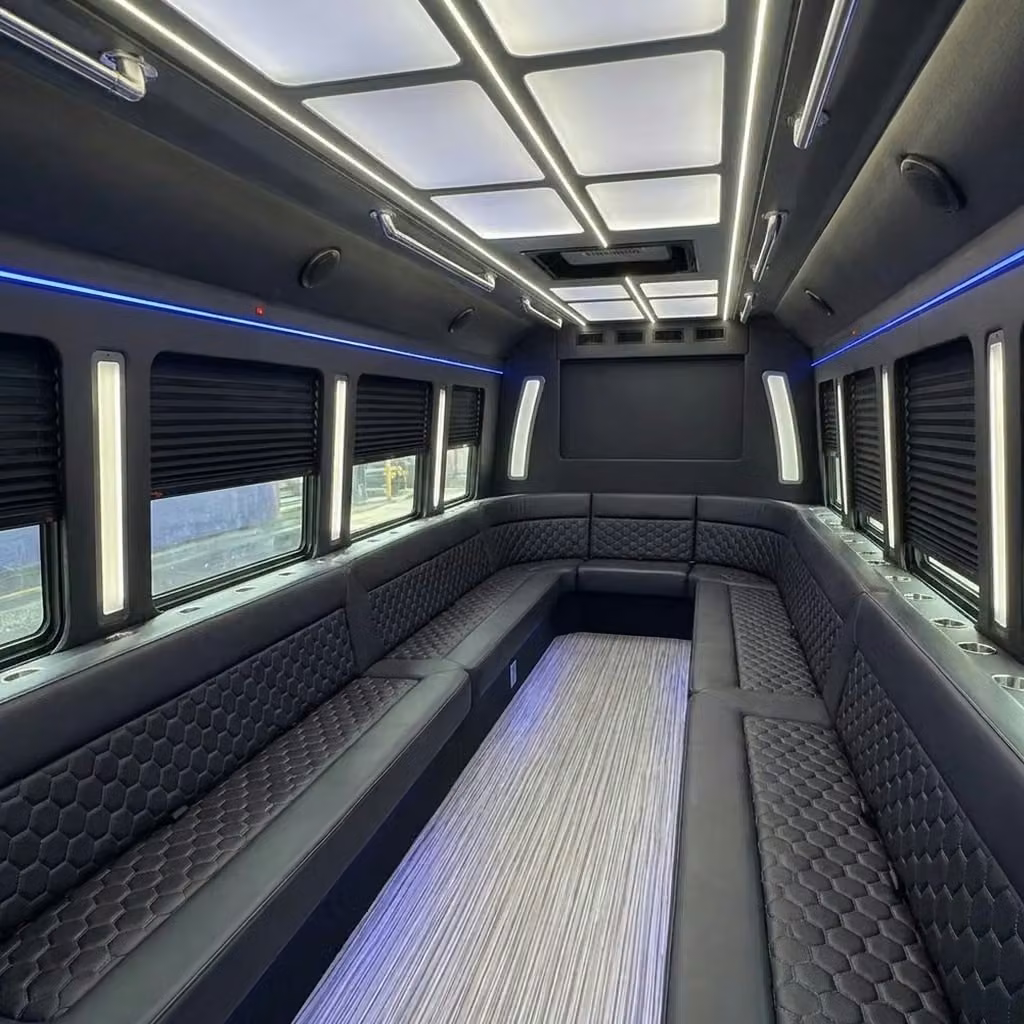 beloit party bus wraparound seating